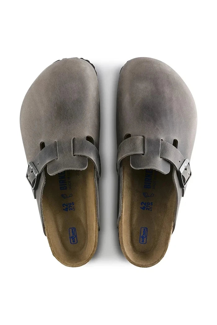 Birkenstock чехли сабо мъжки от кожа Boston