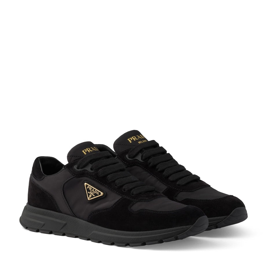 Prada Black Re-Nylon and Suede Prax 2.0 Low-Top Sneakers