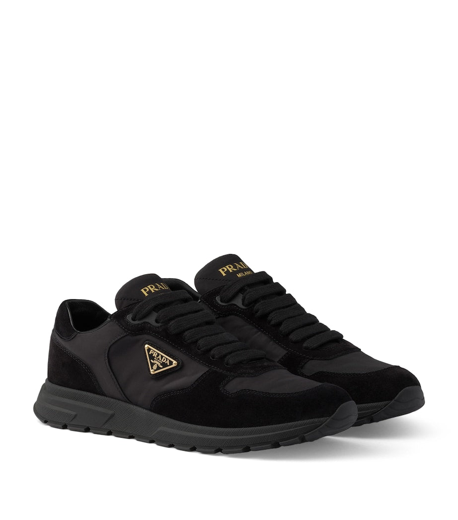 Prada Black Re-Nylon and Suede Prax 2.0 Low-Top Sneakers