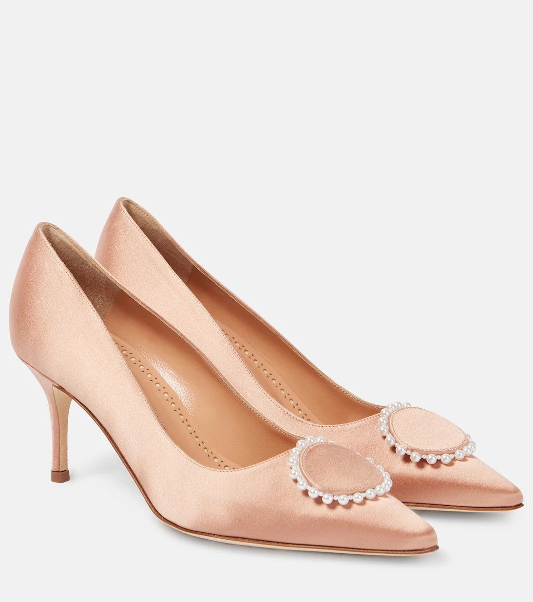 Manolo Blahnik - Kifaclo 70 embellished satin pumps