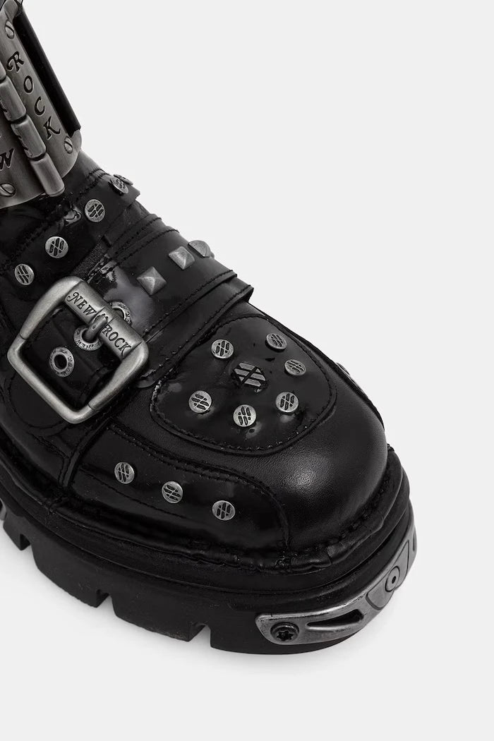 New Rock diz altı kadın deri bot NEGRO CHAROL NEGRO REACTOR E14