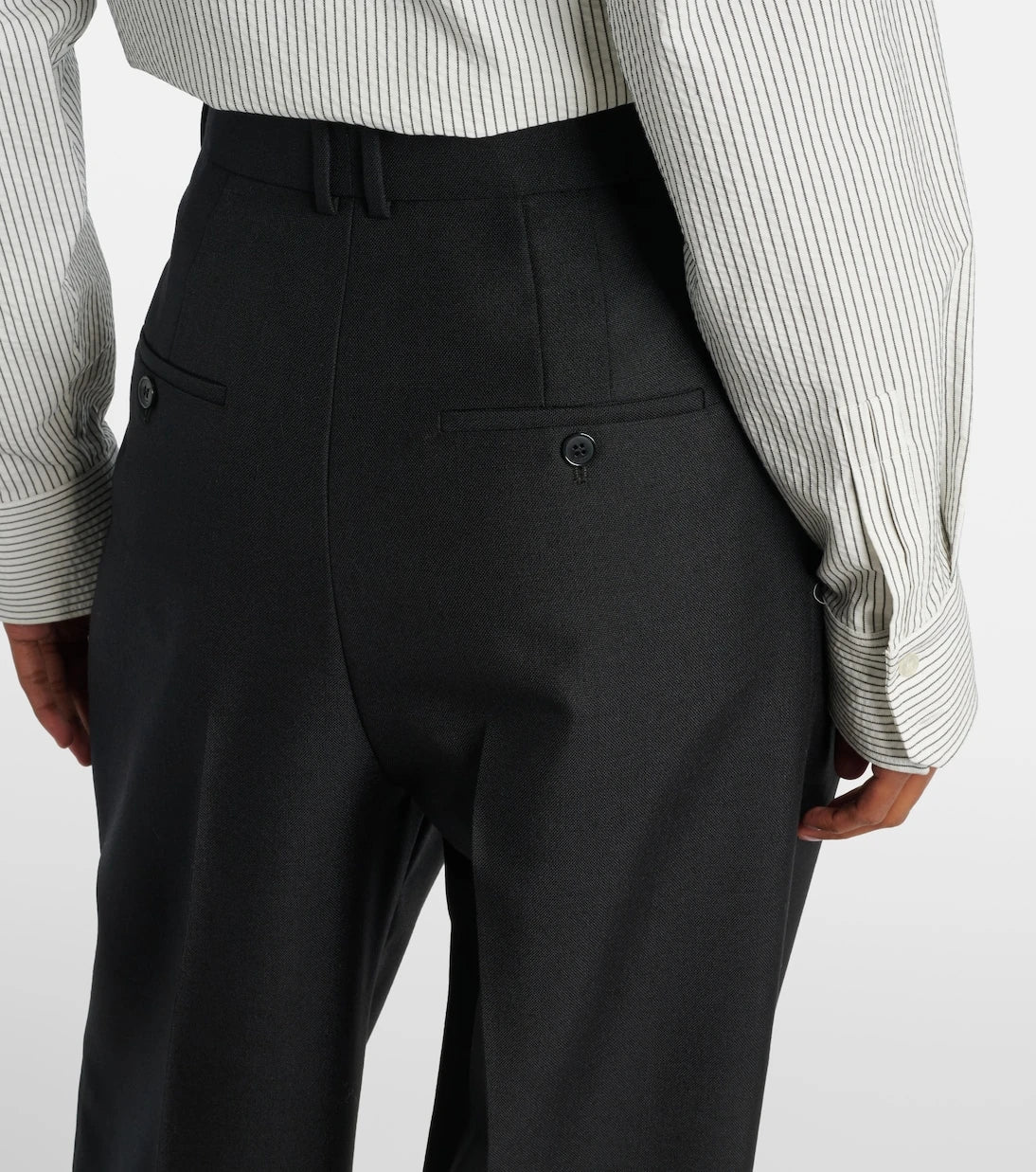Saint Laurent - Wool and mohair wide-leg pants