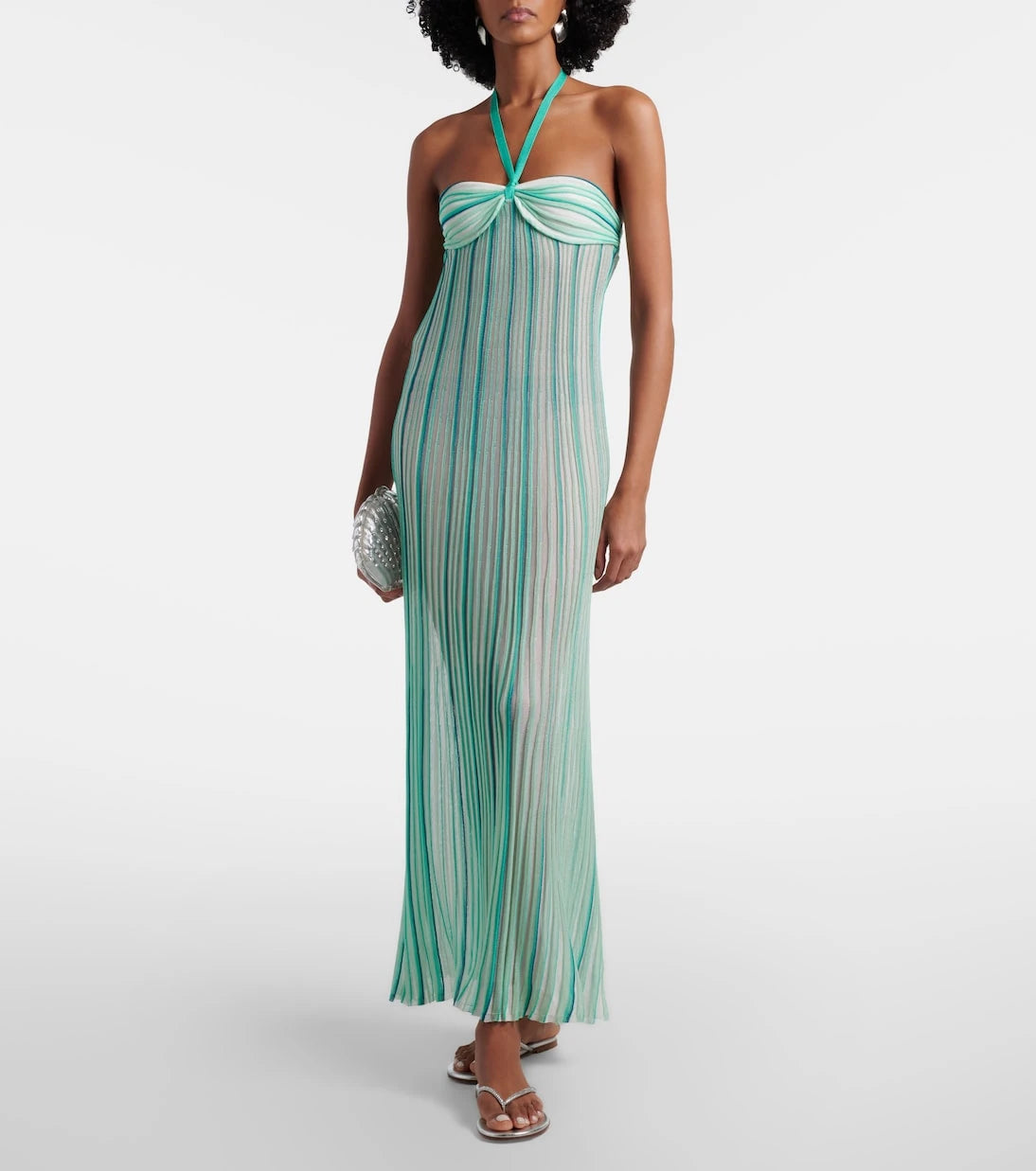 Missoni - Striped halterneck maxi dress