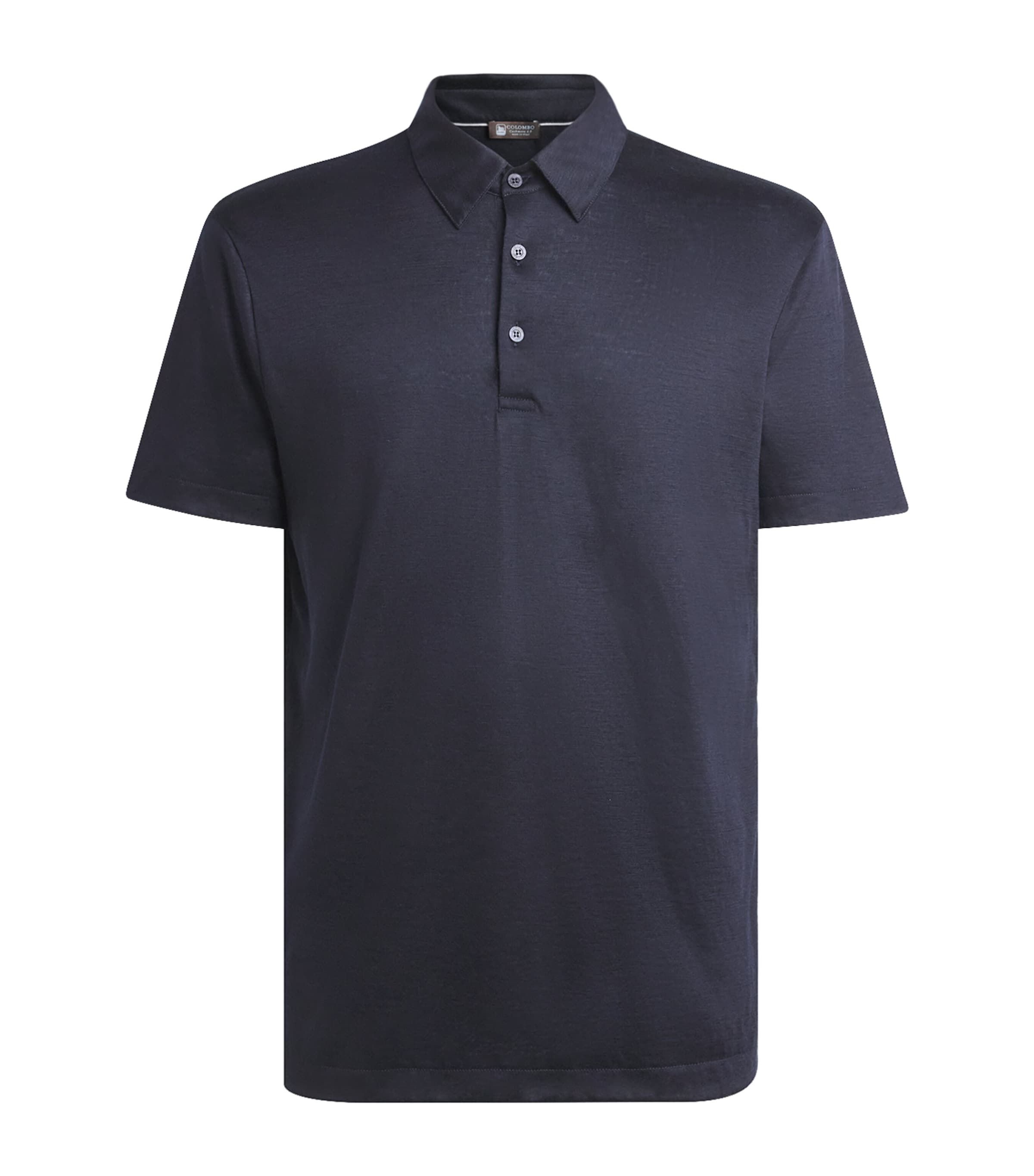 Navy Cashmere Polo Shirt