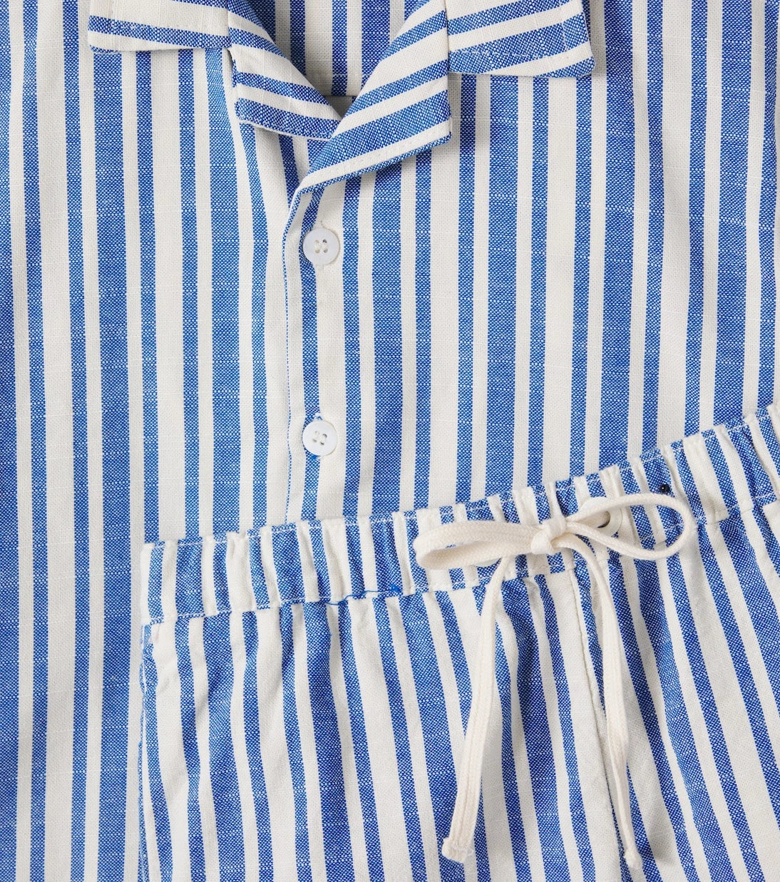Fábula - Striped cotton bowling shirt and shorts set