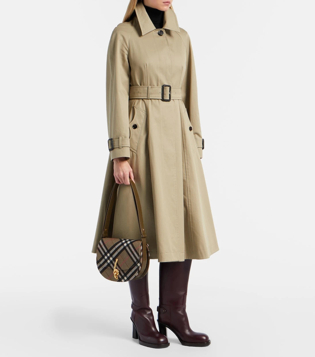 Burberry - حقيبة كروس بادي صغيرة Bridle Burberry Check
