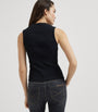Brunello Cucinelli Black Cotton Ribbed Tank Top