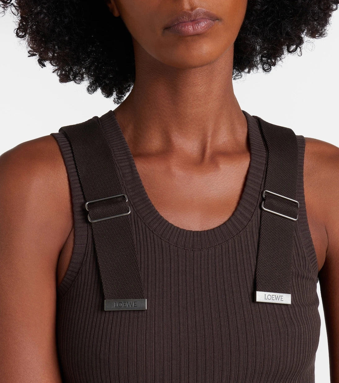 Loewe - Ribbed-knit cotton-blend midi dress