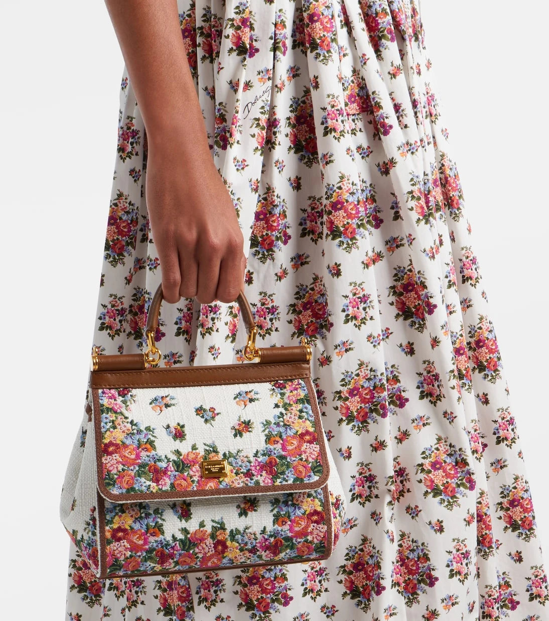 Dolce&Gabbana - حقيبة يد Sicily Medium بحواف جلدية