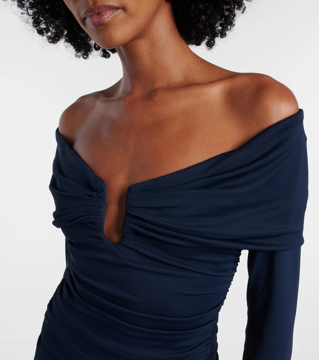 Carolina Herrera - Off-shoulder ruched midi dress