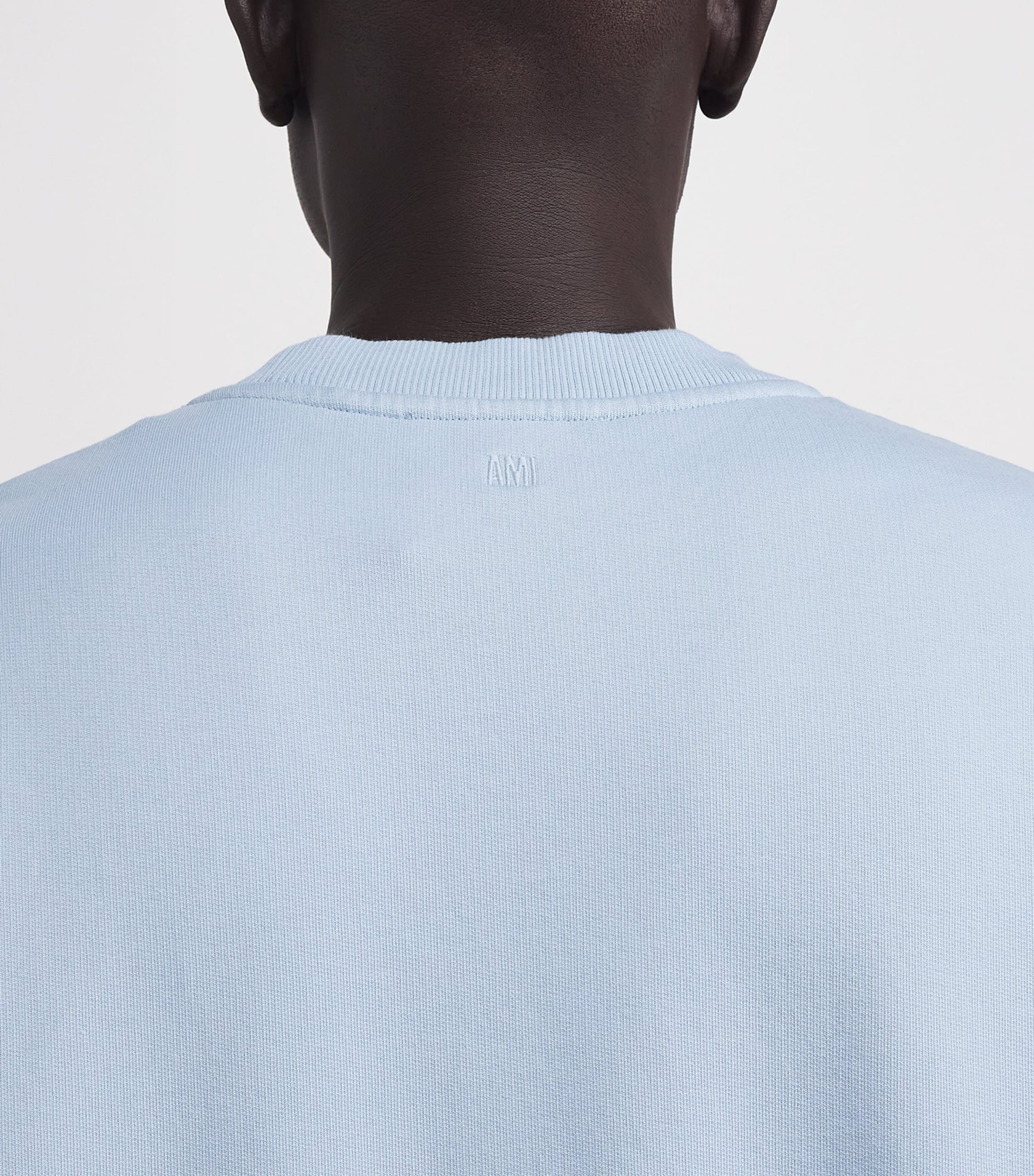 AMI Paris Blue Cotton Logo Sweatshirt