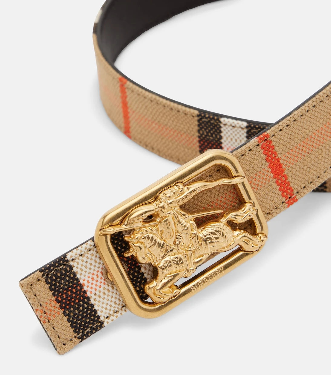 Burberry - حزام EKD Burberry Check بوجهين