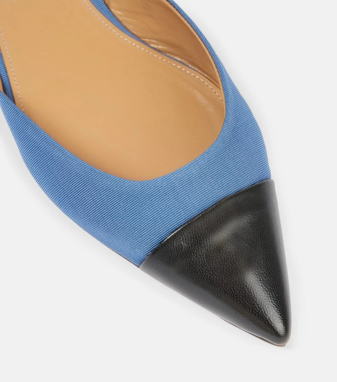 Aquazzura - Milanese leather-trimmed slingback flats