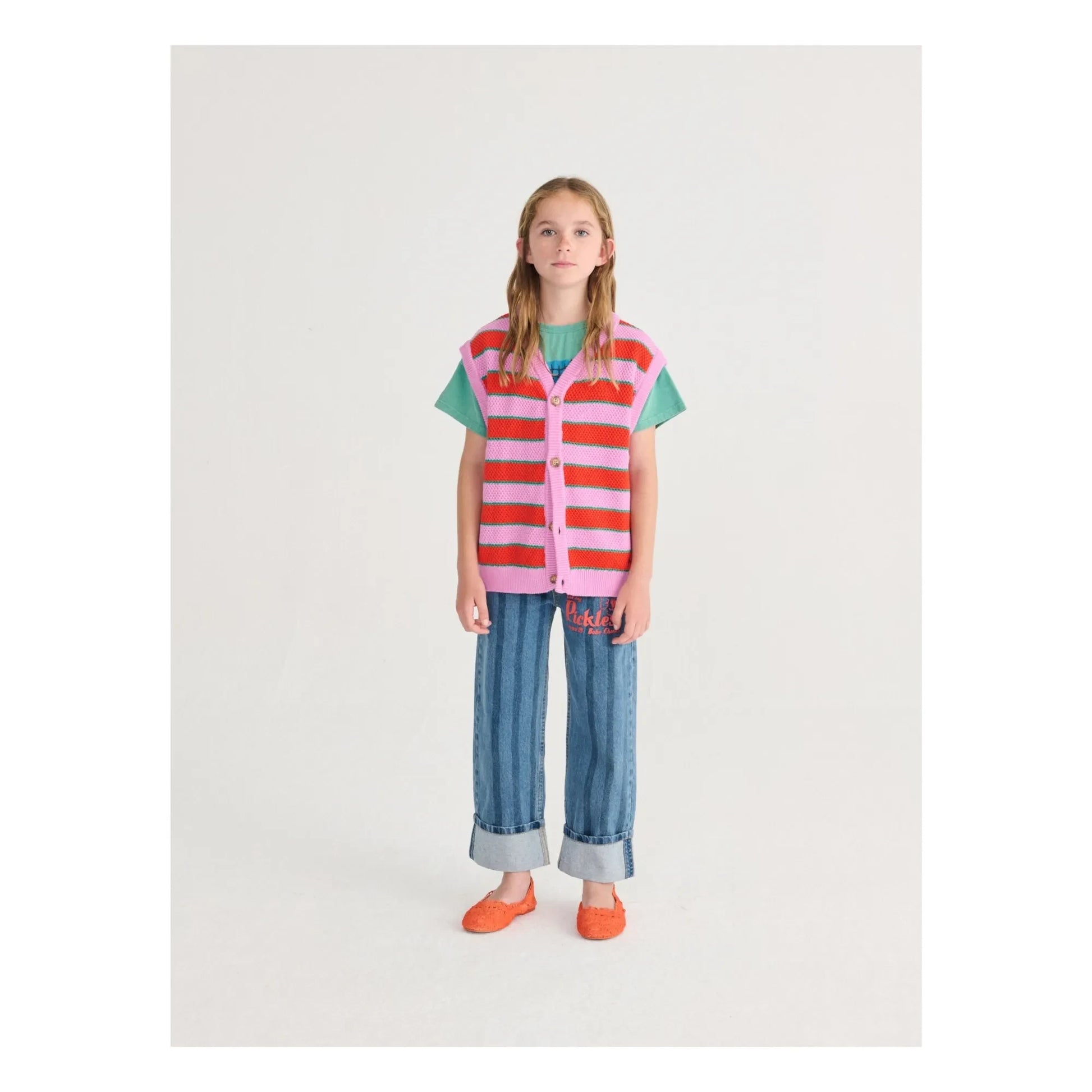 Bobo Choses - Organic Cotton Striped Jeans | Blue