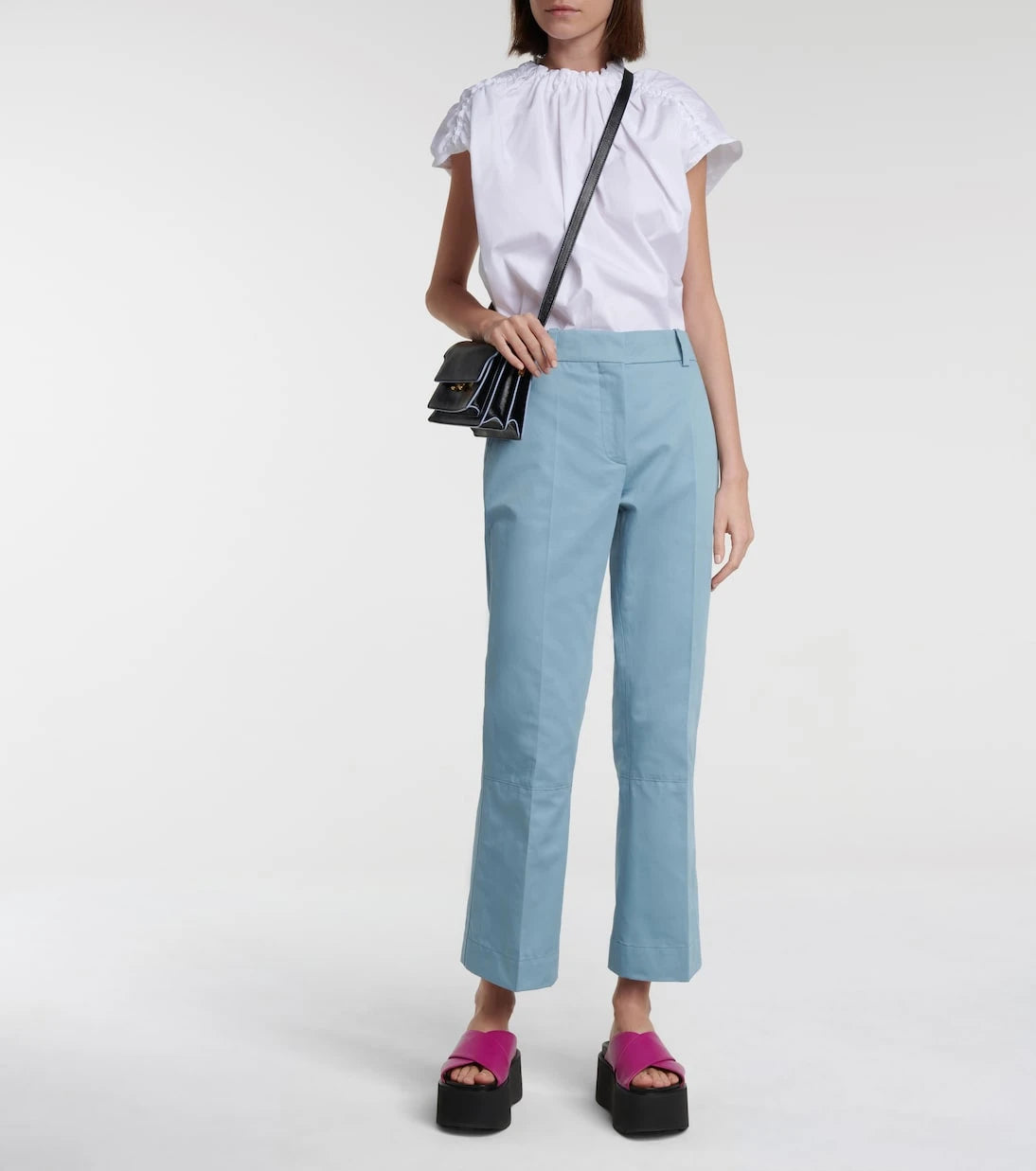 Marni - Cotton and linen flared pants