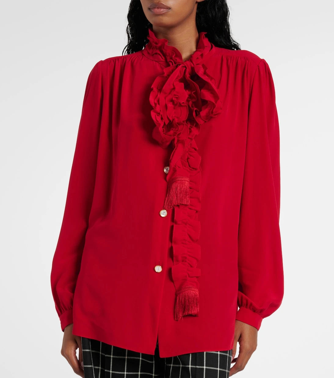 Valentino - Ruffled silk crêpe de chine blouse