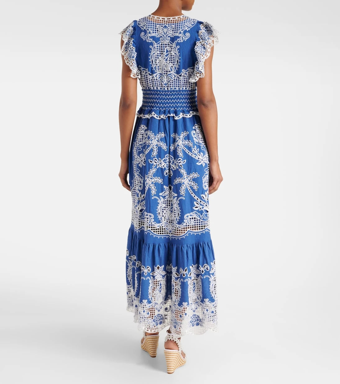 Farm Rio - Embroidered linen-blend maxi dress