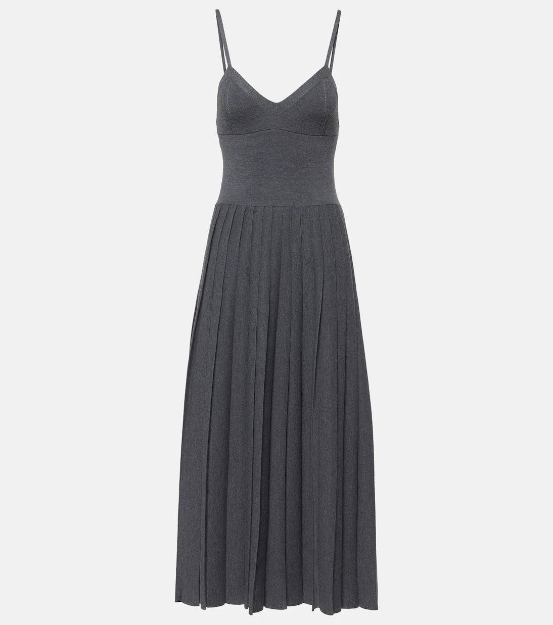 Khaite - Elio pleated wool midi dress