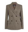 Wool Check Double-Breasted Blazer CHOCOLATE
