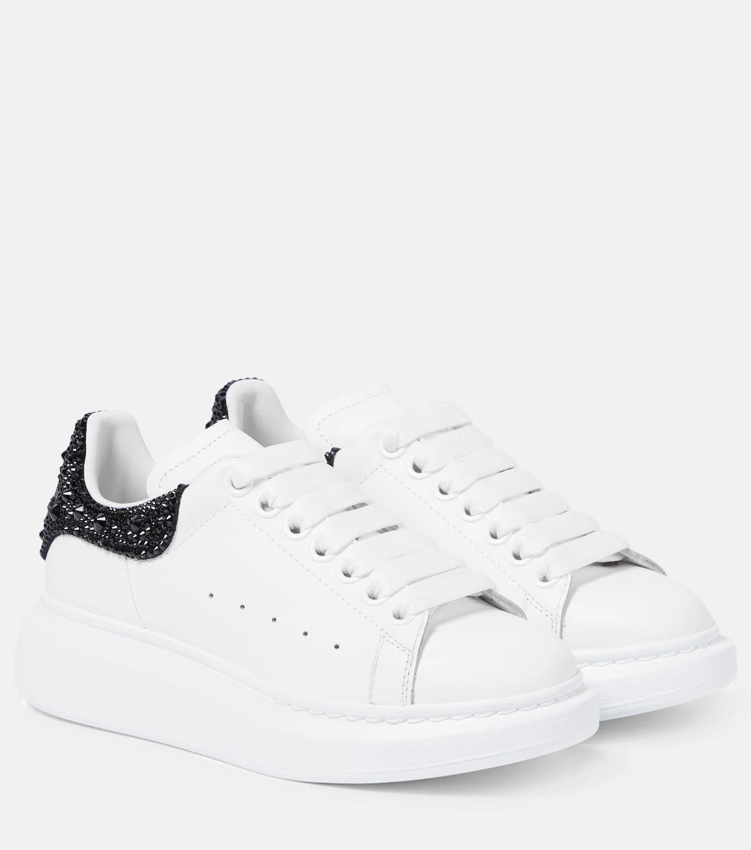 McQueen - Oversized embellished leather sneakers