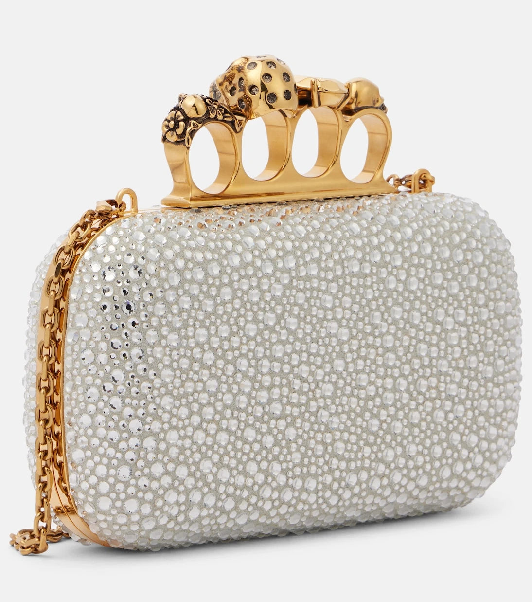 McQueen - Knuckle embellished leather clutch