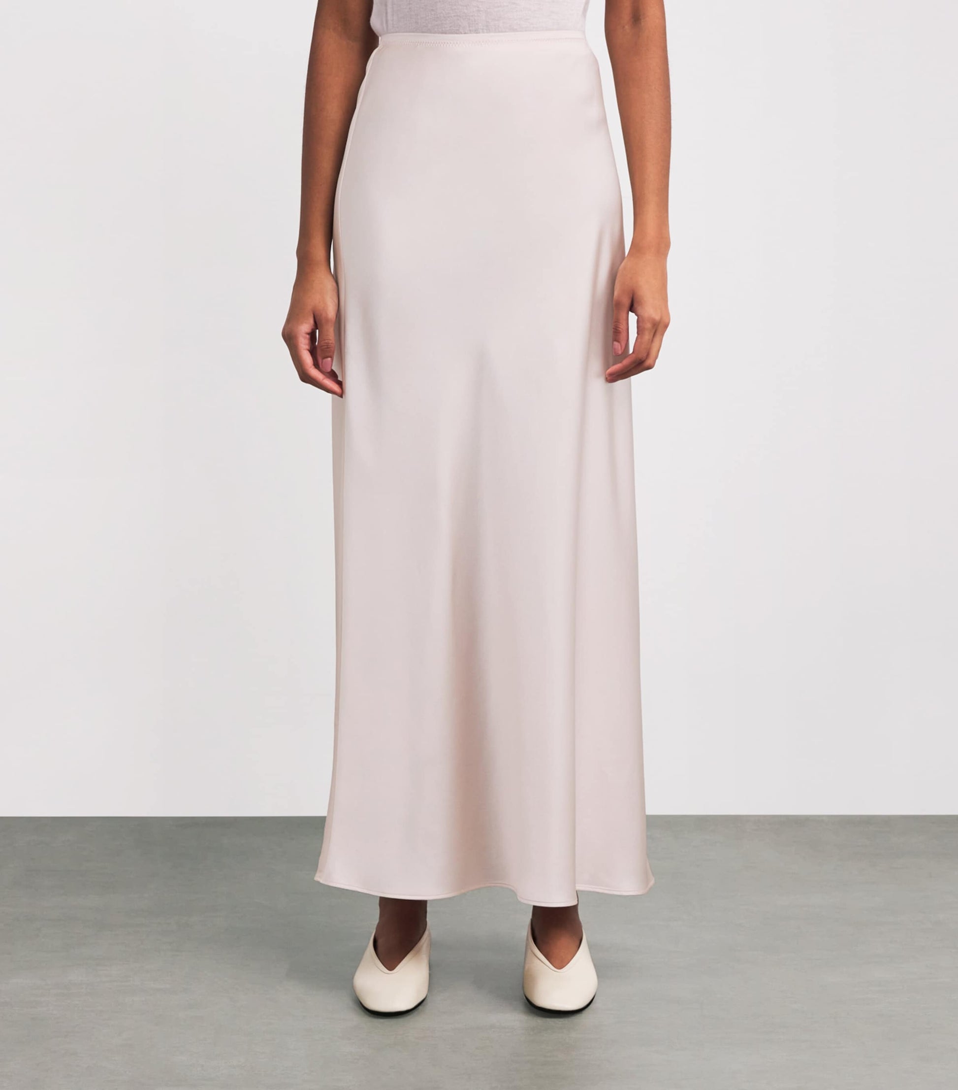 Silk Satin Isaak Maxi Skirt ROSE