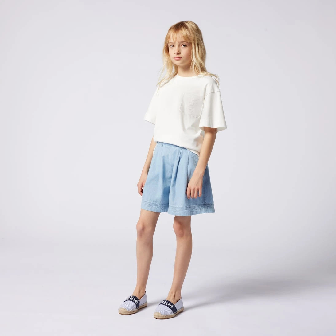 Chloé Kids - Denim Bermuda shorts