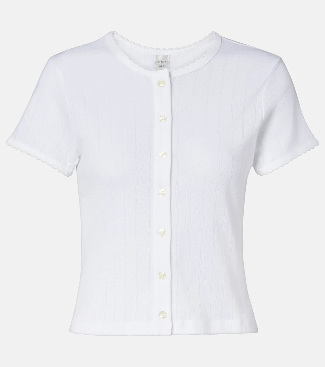 Leset - Pointelle cotton cardigan