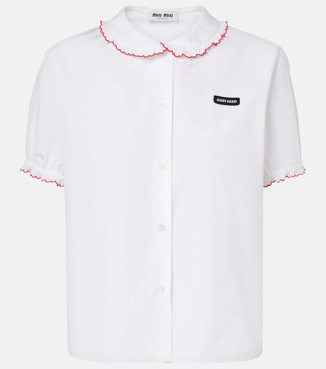 Miu Miu - Scalloped cotton poplin shirt
