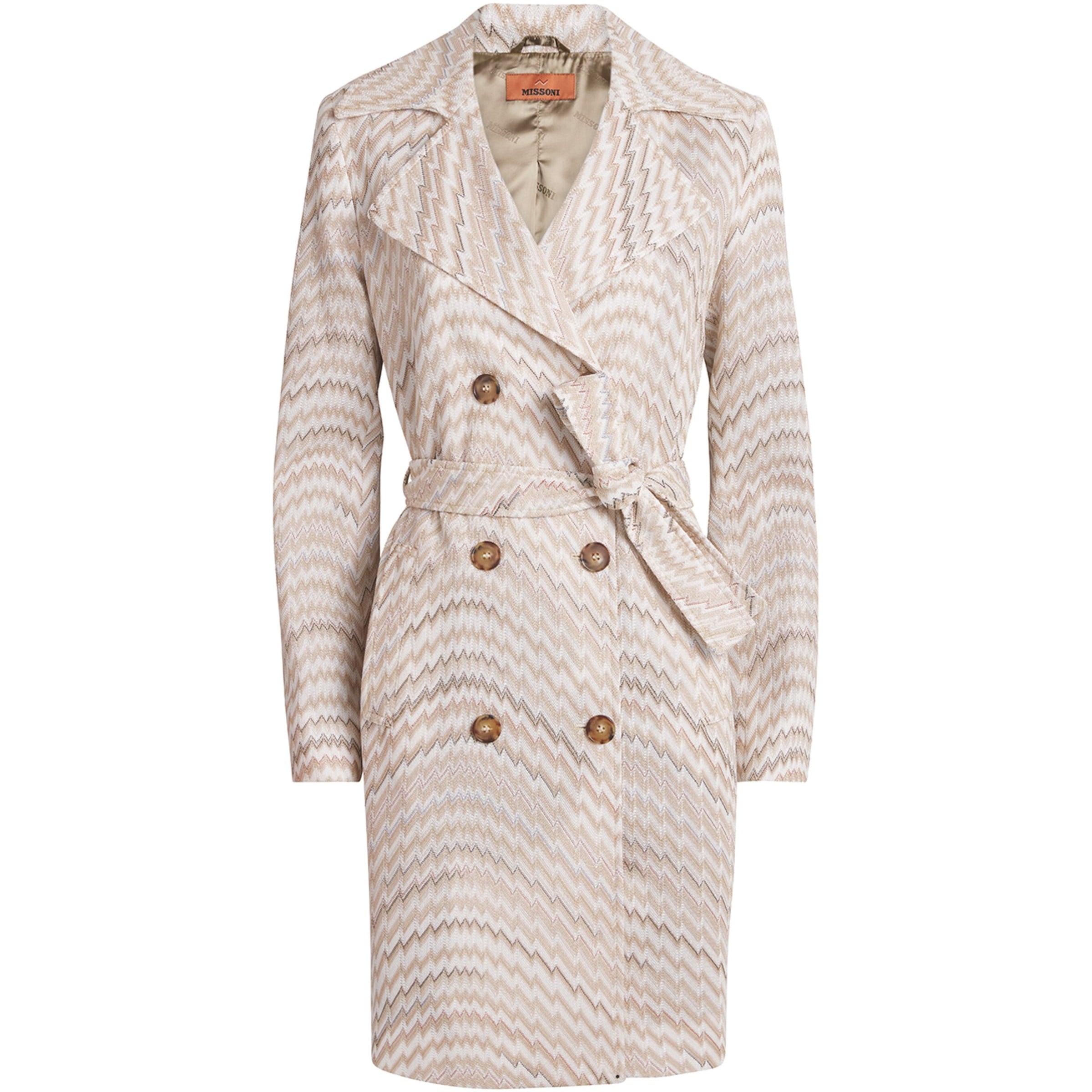 Missoni White Zigzag Trench Coat