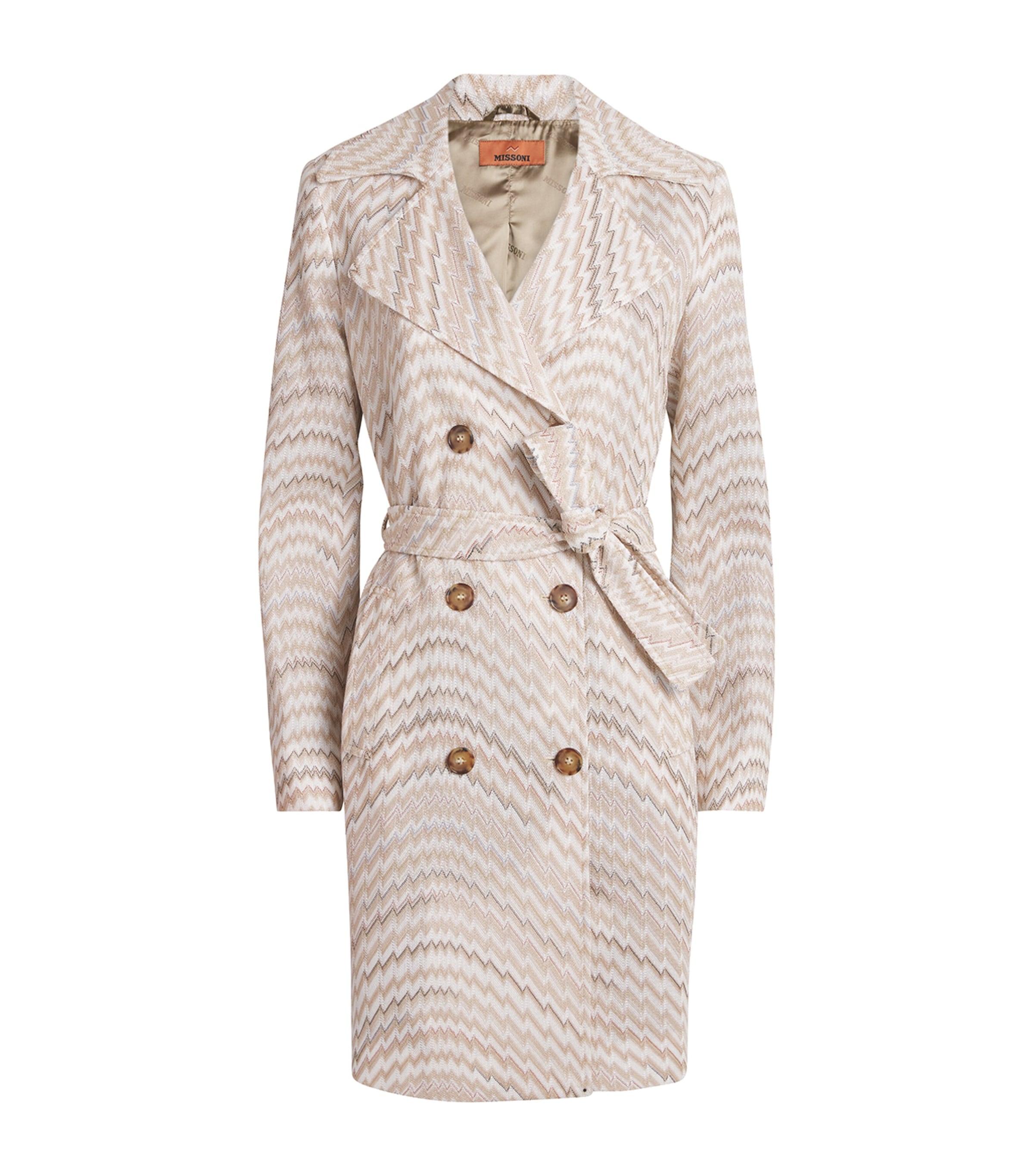 Missoni White Zigzag Trench Coat