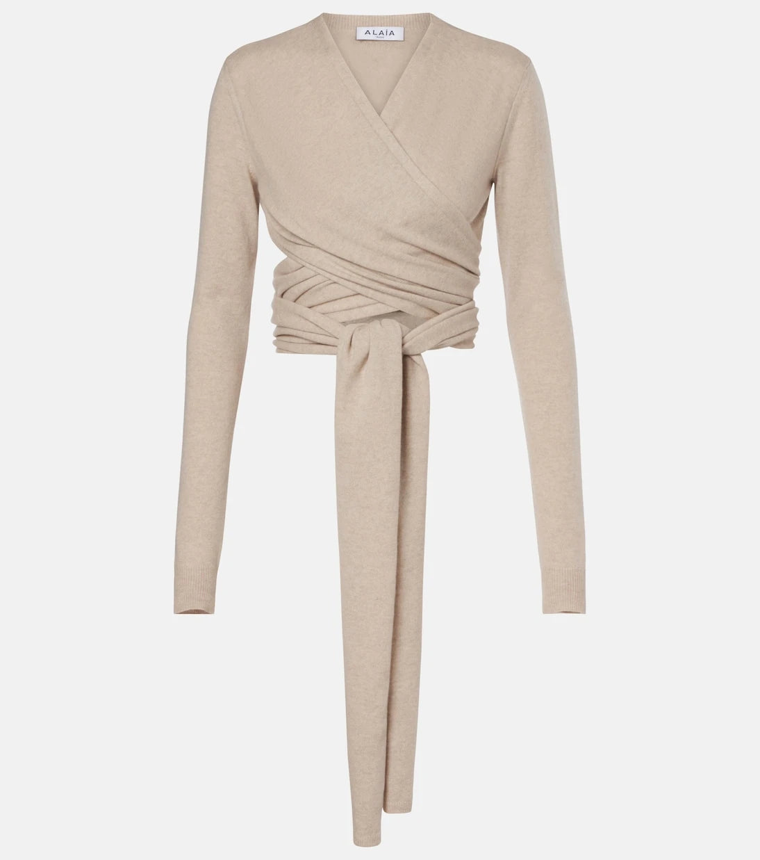 Alaïa - Cashmere and wool-blend wrap top