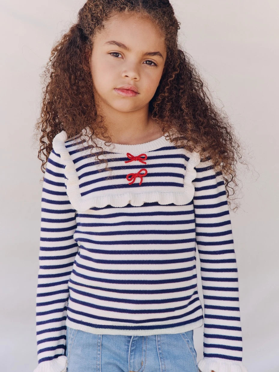 La Coqueta - Candela striped cotton sweater