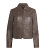 ME+EM Brown Patch-Pocket Leather Jacket