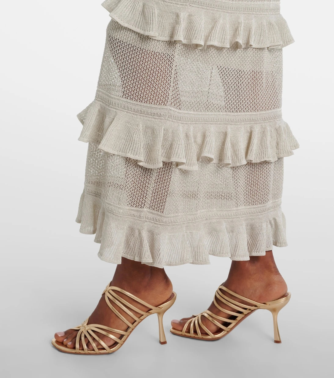 Zimmermann - Crush Frilled knitted maxi dress