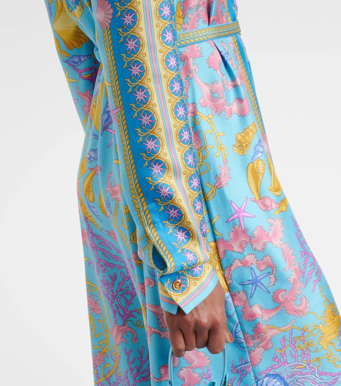 Versace - Underwater Barocco silk twill maxi dress