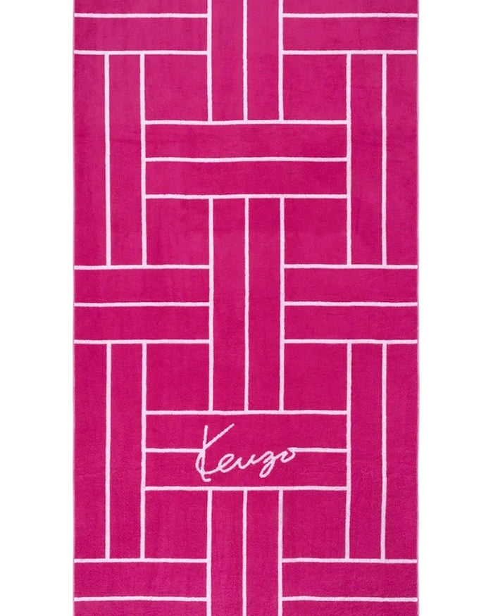 Kenzo KTATAMI Fuşya Pamuklu Plaj Havlusu 90 x 170 cm