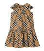 Burberry Kids Beige Cotton Check Dress (3-12 Years)