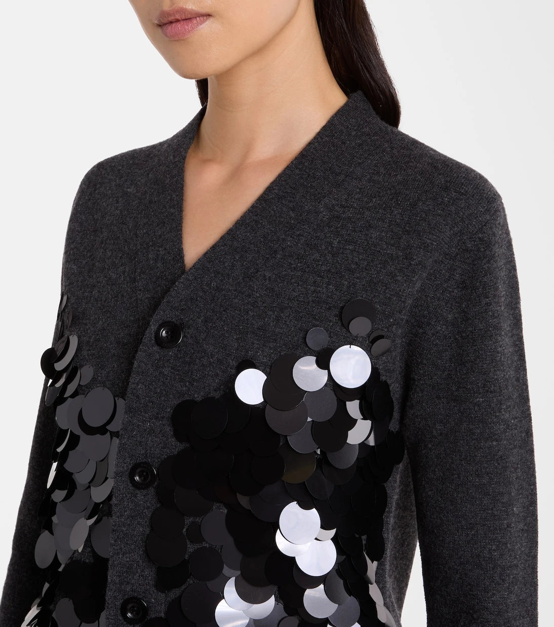 Sacai - Sequined wool cardigan