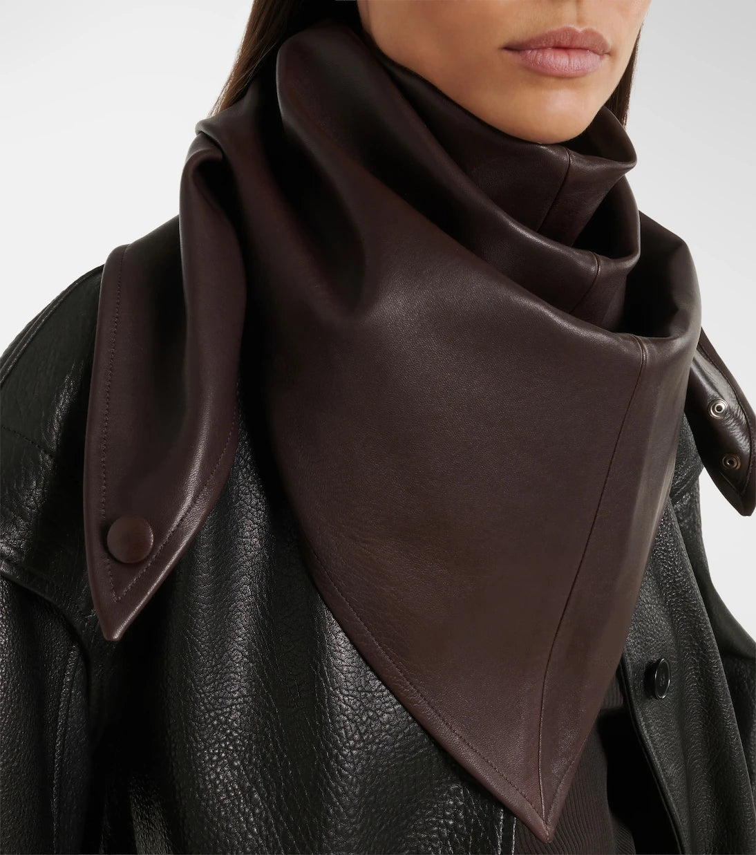 Nour Hammour - Draped leather hood
