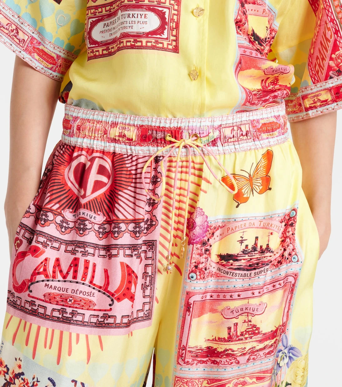 Camilla - Printed silk wide-leg pants