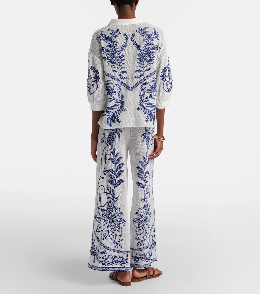 Farm Rio - Nina embroidered cotton pants
