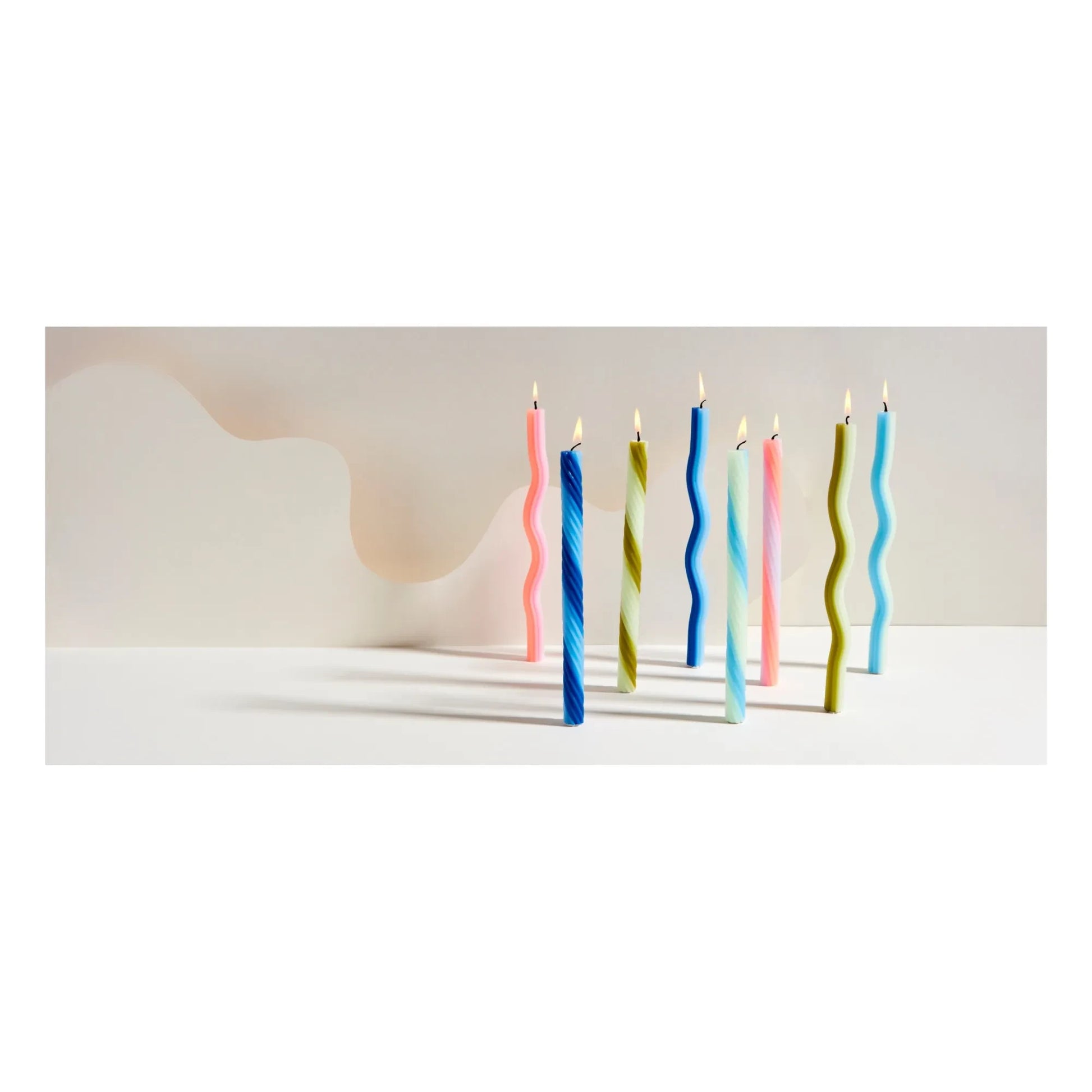 Lex Pott - Wiggle Candles - Set of 2 | Blue