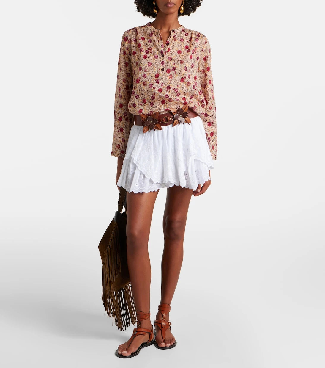 Marant Etoile - Layale ruffled cotton shorts