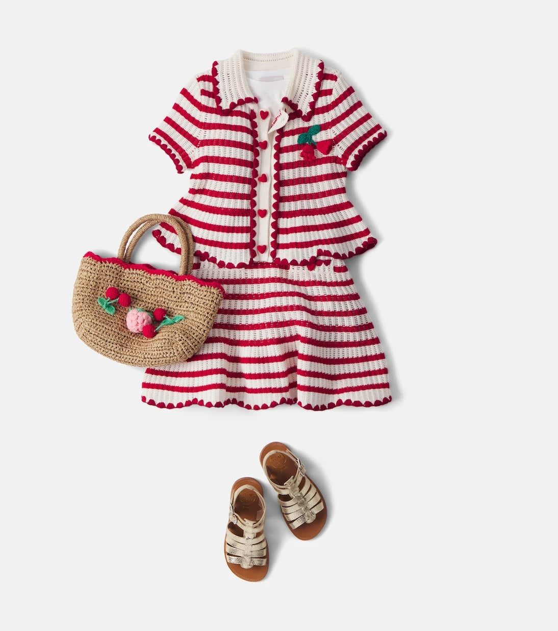 Self-Portrait Kids - Knitted striped top