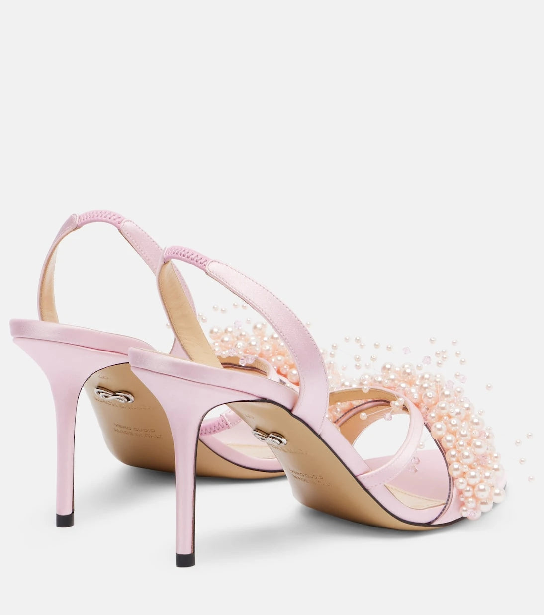 Mach & Mach - Floating Pearl 85 satin sandals
