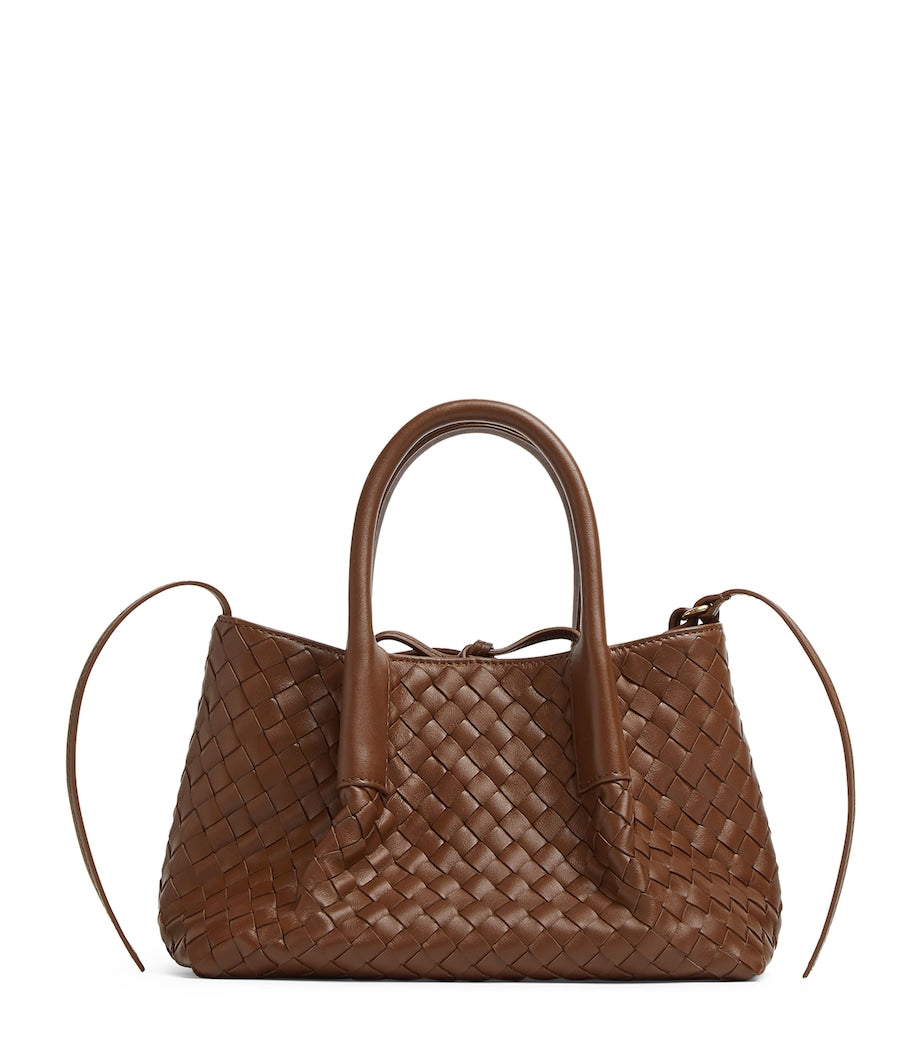 Bottega Veneta Grey Small Leather Pinacoteca Top-Handle Bag