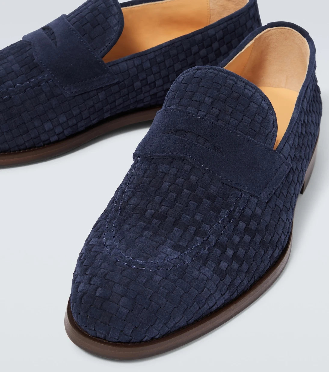 Brunello Cucinelli - Woven suede penny loafers