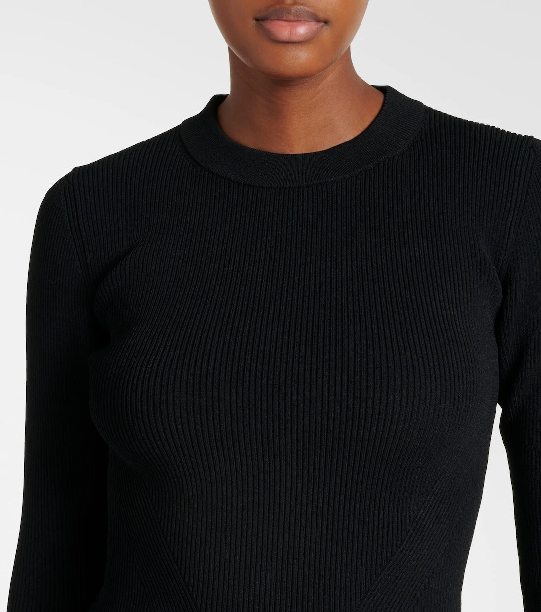 Simkhai - Agata taffeta-trimmed ribbed-knit top
