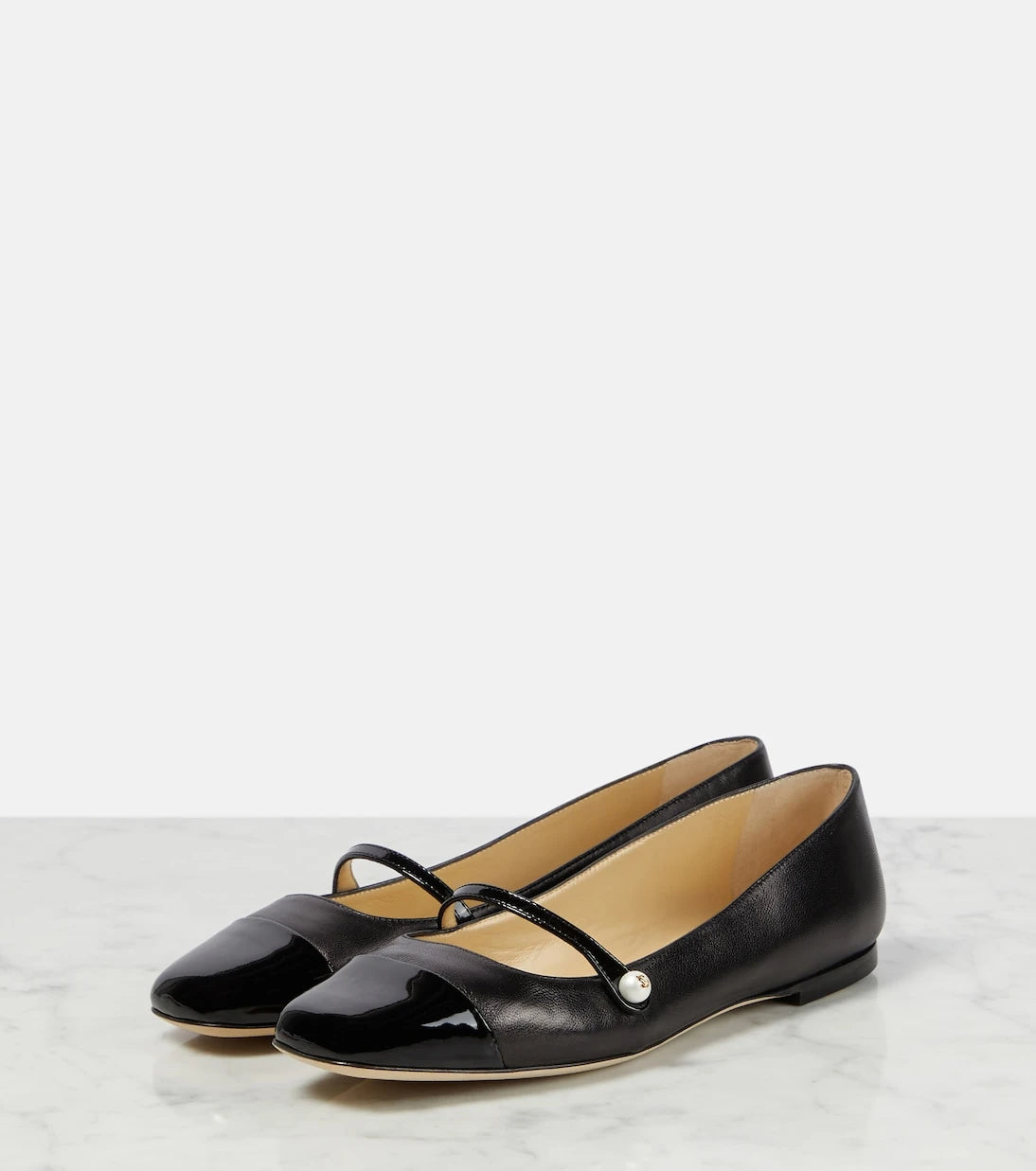 Jimmy Choo - Elisa embellished suede ballet flats